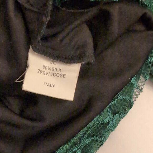 JC Italy Emerald Green Colorblock Lace Mockneck Turtleneck - Picture 4 of 9